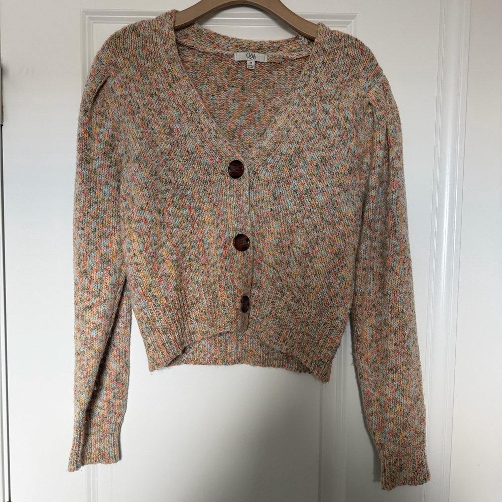 Q&A Multicolor Button-Up Cardigan